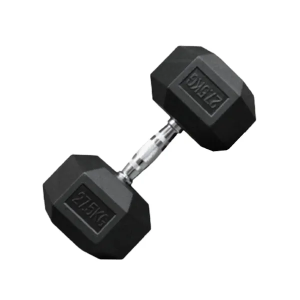 1 Piece Hex Rubber Coated Dumbbell