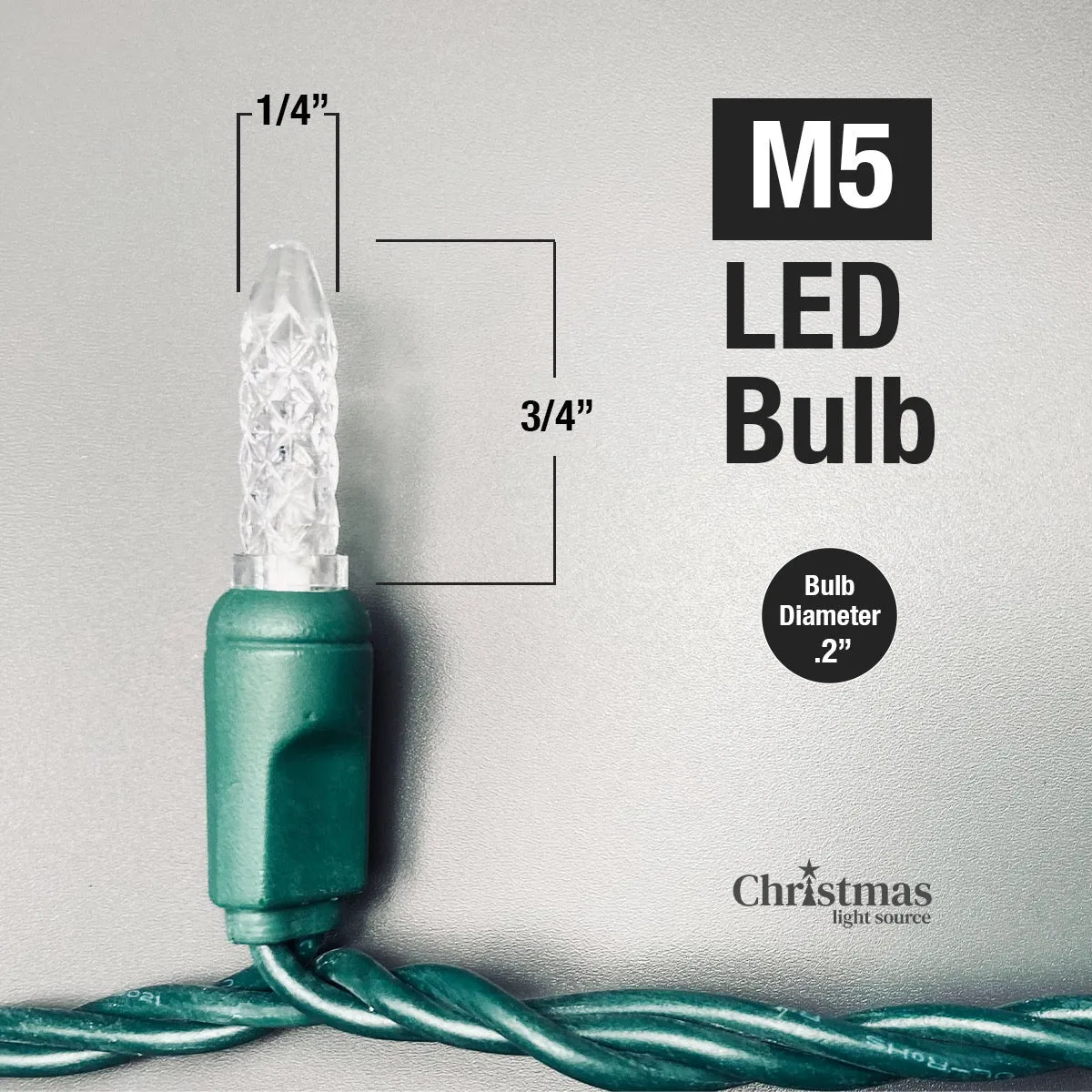 100-light M5 Multicolor LED Icicle Lights, White Wire