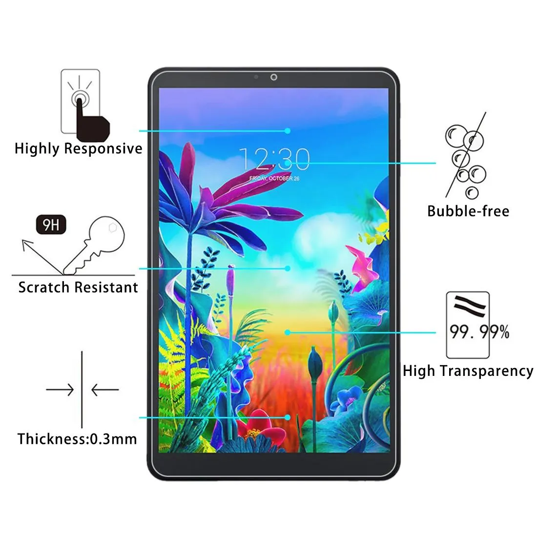 10.1 Lg G Pad 5 Tempered Glass Film - 9H Explosion-Proof