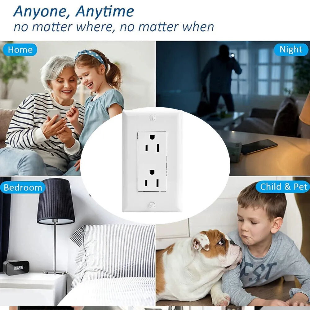 1080P HD Wifi IP Security Camera in AC Wall GFCI SocketOutlet Are Fully Functional
