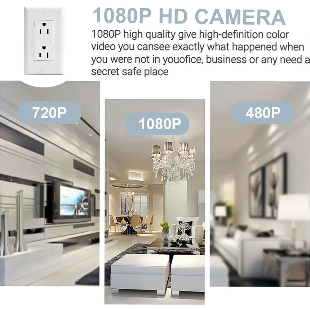 1080P HD Wifi IP Security Camera in AC Wall GFCI SocketOutlet Are Fully Functional