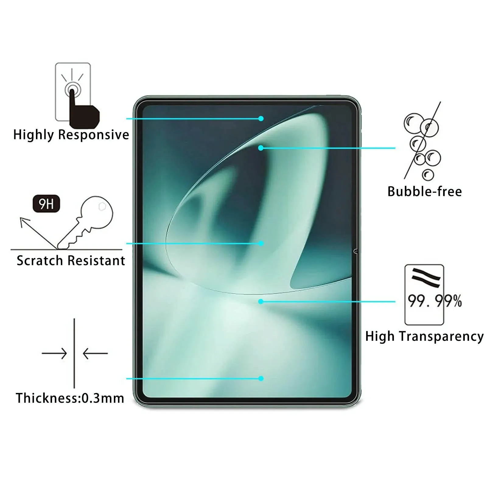 11.6 Oneplus Pad Tempered Glass Film - 0.3Mm 9H Explosion-Proof