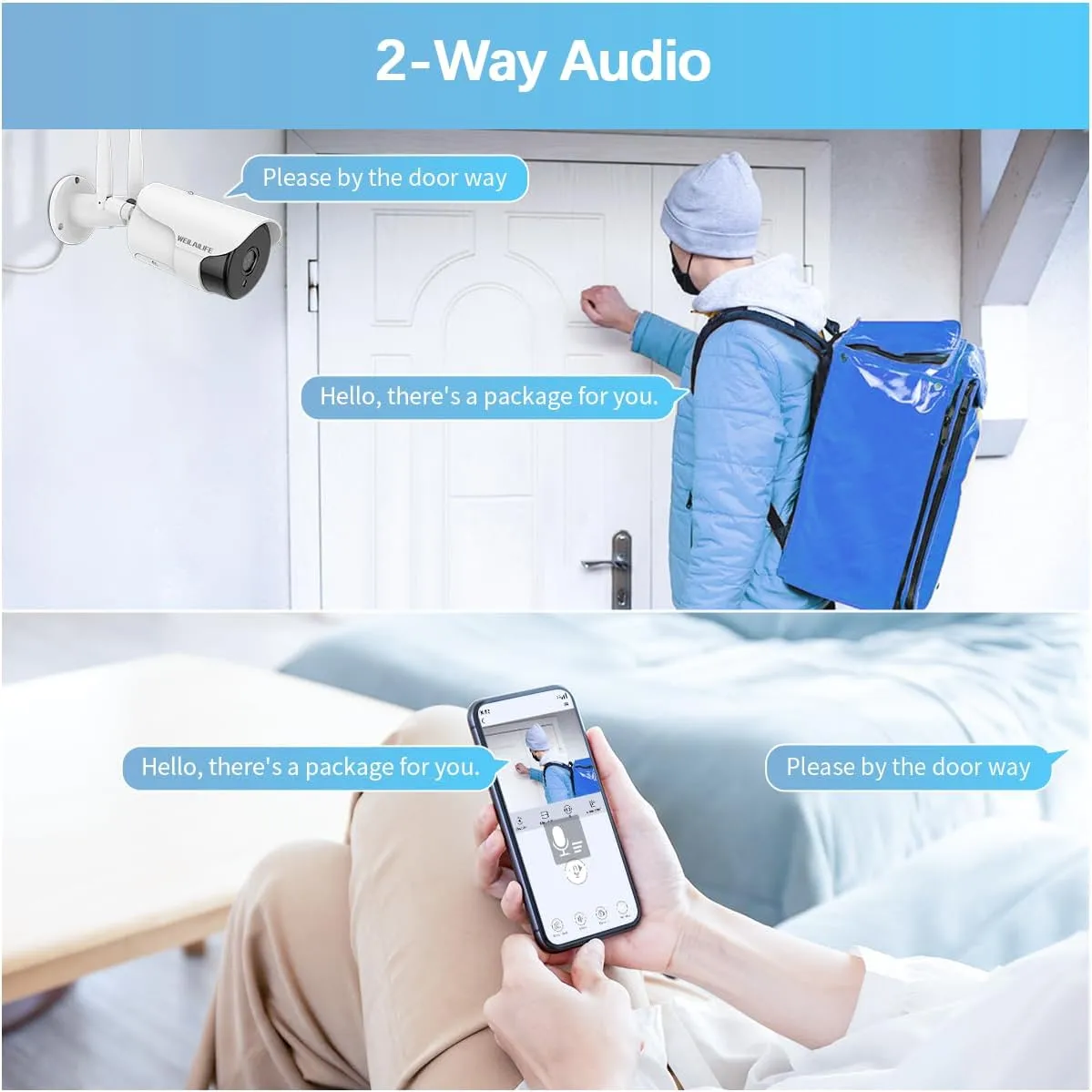 130 Wide-Angle & 2-Way Audio Outdoor Wireless Security Camera System, WiFi Video Surveillance, Home Security Cameras
