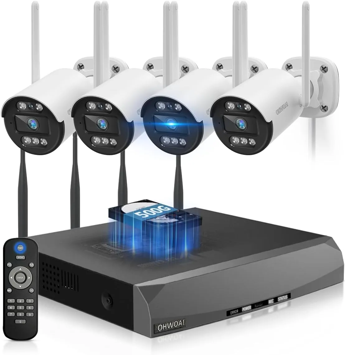 130Wide Angle & Two-Way AudioWireless Security Camera System Outdoor, WiFi Cameras for Home Security,Video Surveillance Systems