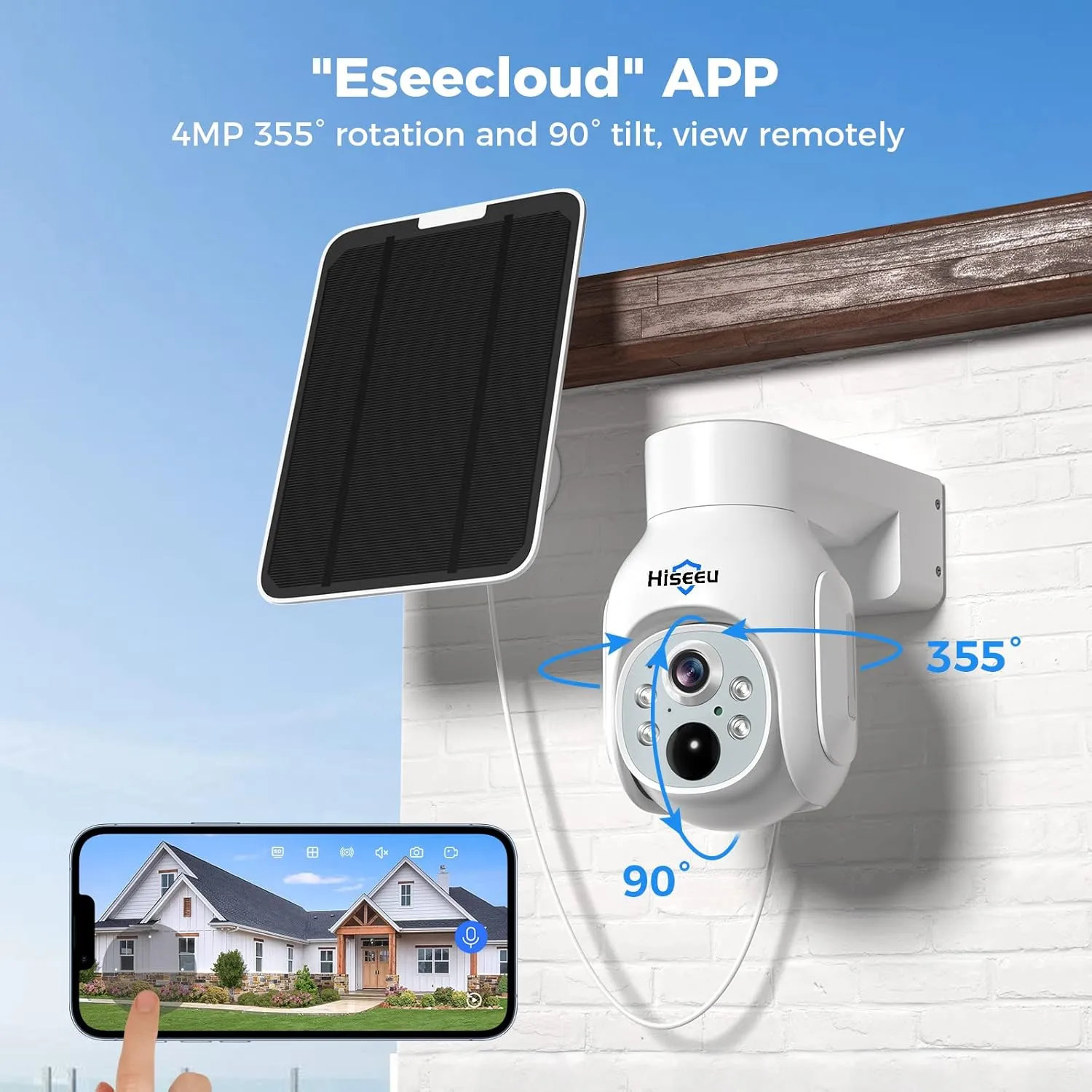 [1TB HDD,4MP Spotlight] Hiseeu Solar Home Security Camera System,PTZ Dome   Bullet Solar Security Cameras Wireless Outdoor,10CH 10 Inch LCD 4K NVR,Smart Human Detection,2-Way Audio,Motion Record