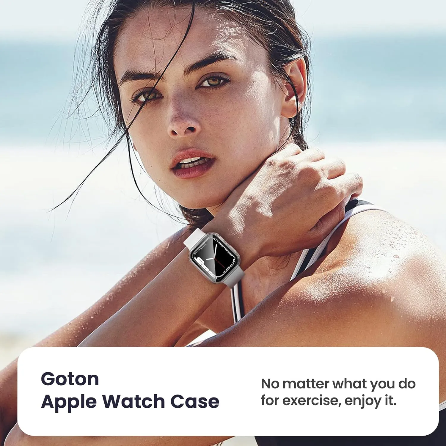 [2 in 1] Goton Waterproof Case for Apple Watch Series 10 9 8 7 SE2 SE 6 5 4 Ultra 2 Ultra 46mm 42mm 45mm 44mm 41mm 40mm 49mm, 360 Hard PC Bumper with Screen Protector for iWatch Cover Accessories