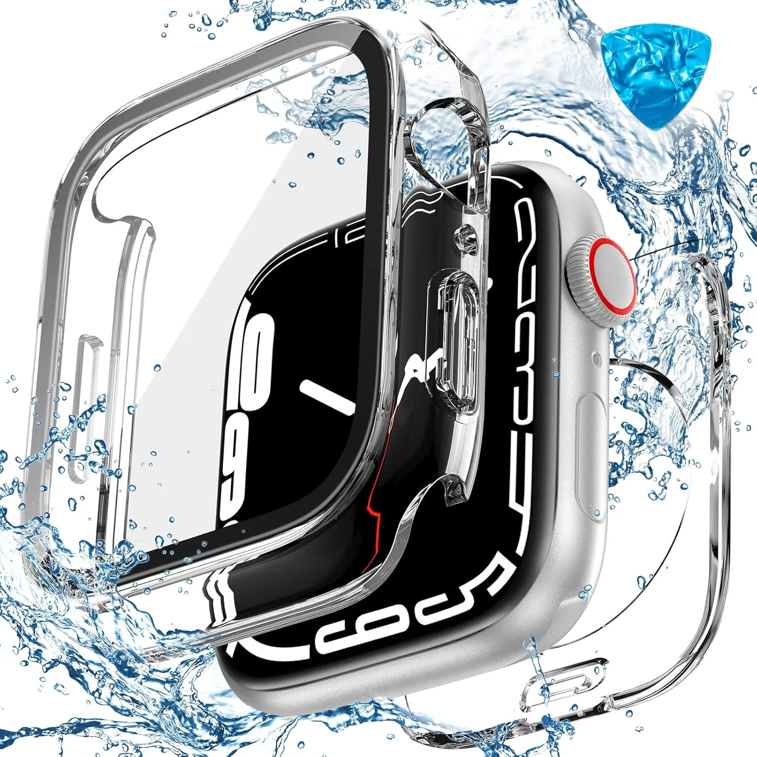 [2 in 1] Goton Waterproof Case for Apple Watch Series 10 9 8 7 SE2 SE 6 5 4 Ultra 2 Ultra 46mm 42mm 45mm 44mm 41mm 40mm 49mm, 360 Hard PC Bumper with Screen Protector for iWatch Cover Accessories