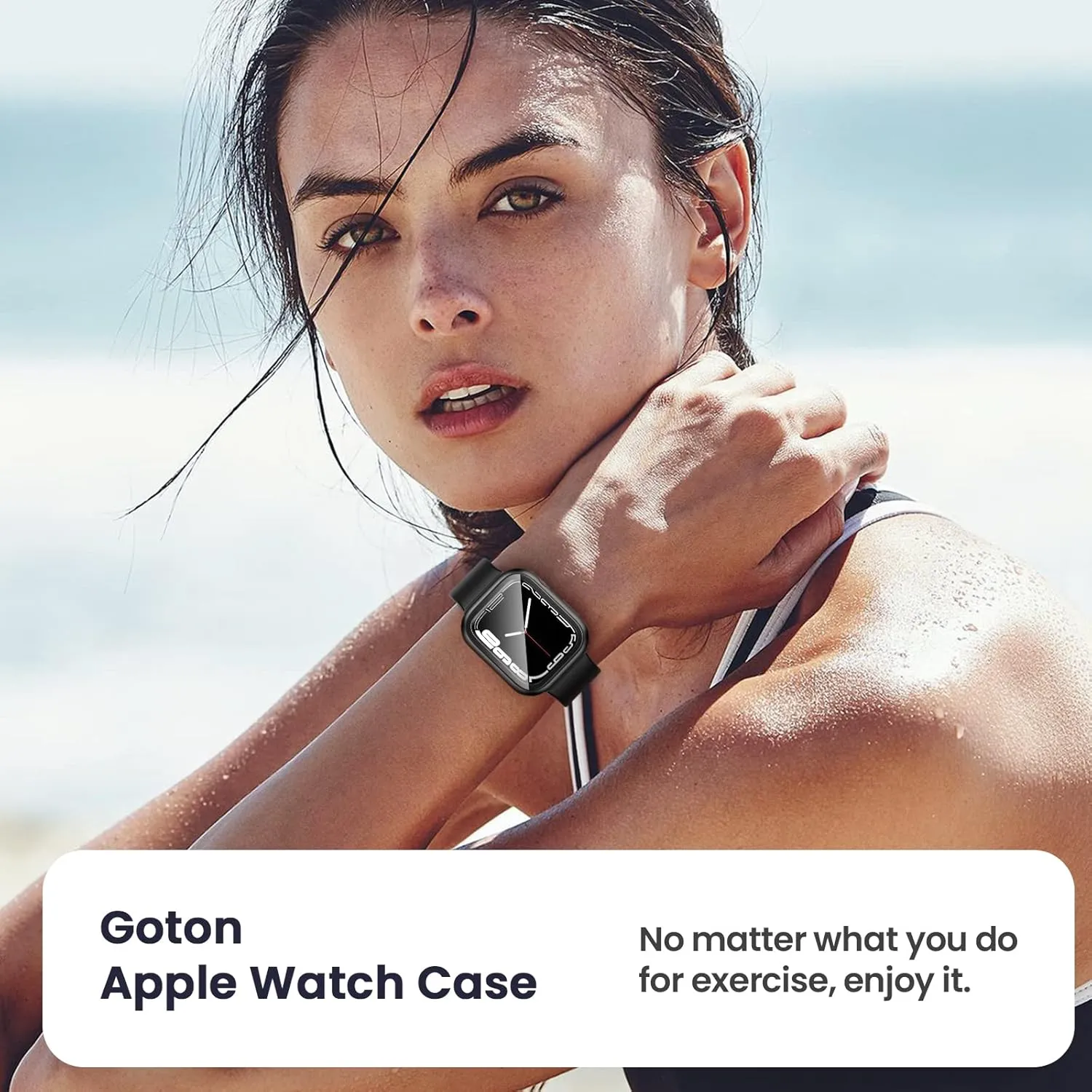 [2 in 1] Goton Waterproof Case for Apple Watch Series 10 9 8 7 SE2 SE 6 5 4 Ultra 2 Ultra 46mm 42mm 45mm 44mm 41mm 40mm 49mm, 360 Hard PC Bumper with Screen Protector for iWatch Cover Accessories