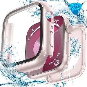 [2 in 1] Goton Waterproof Case for Apple Watch Series 10 9 8 7 SE2 SE 6 5 4 Ultra 2 Ultra 46mm 42mm 45mm 44mm 41mm 40mm 49mm, 360 Hard PC Bumper with Screen Protector for iWatch Cover Accessories