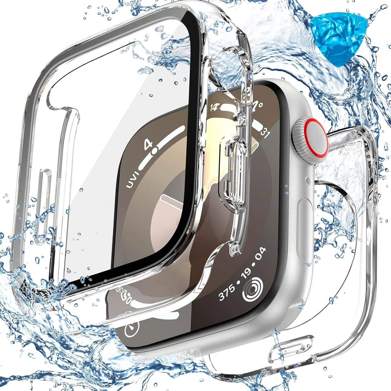 [2 in 1] Goton Waterproof Case for Apple Watch Series 10 9 8 7 SE2 SE 6 5 4 Ultra 2 Ultra 46mm 42mm 45mm 44mm 41mm 40mm 49mm, 360 Hard PC Bumper with Screen Protector for iWatch Cover Accessories