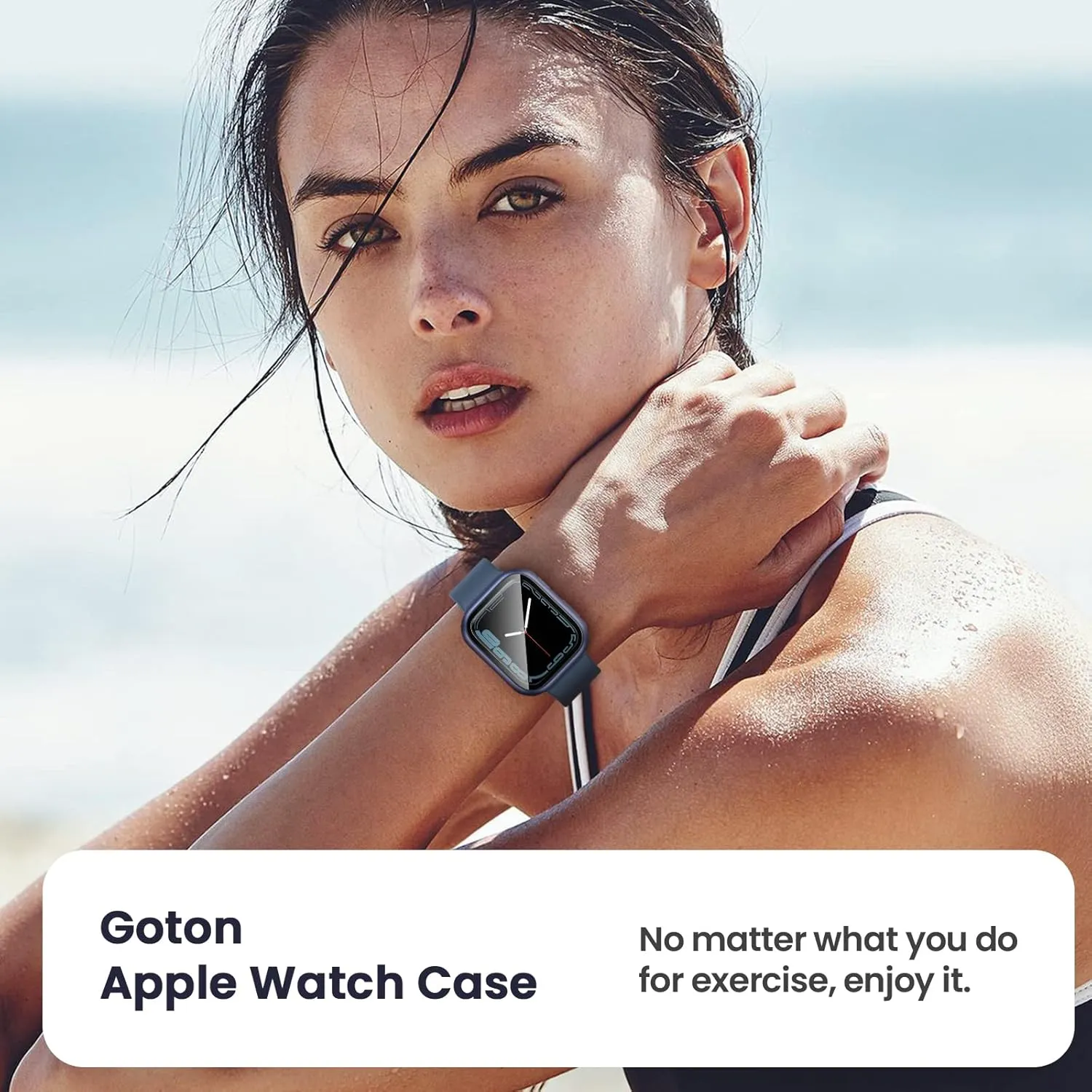 [2 in 1] Goton Waterproof Case for Apple Watch Series 10 9 8 7 SE2 SE 6 5 4 Ultra 2 Ultra 46mm 42mm 45mm 44mm 41mm 40mm 49mm, 360 Hard PC Bumper with Screen Protector for iWatch Cover Accessories