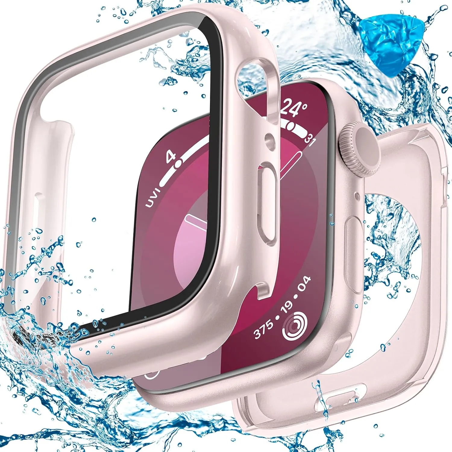 [2 in 1] Goton Waterproof Case for Apple Watch Series 10 9 8 7 SE2 SE 6 5 4 Ultra 2 Ultra 46mm 42mm 45mm 44mm 41mm 40mm 49mm, 360 Hard PC Bumper with Screen Protector for iWatch Cover Accessories