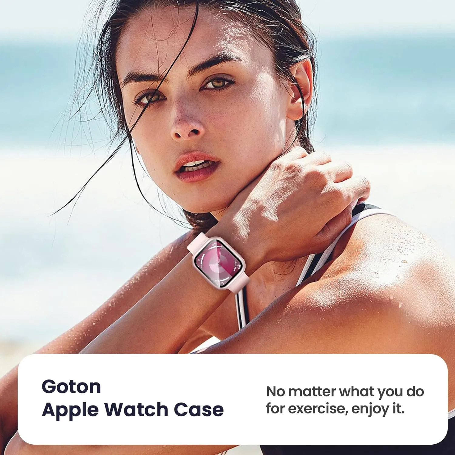 [2 in 1] Goton Waterproof Case for Apple Watch Series 10 9 8 7 SE2 SE 6 5 4 Ultra 2 Ultra 46mm 42mm 45mm 44mm 41mm 40mm 49mm, 360 Hard PC Bumper with Screen Protector for iWatch Cover Accessories