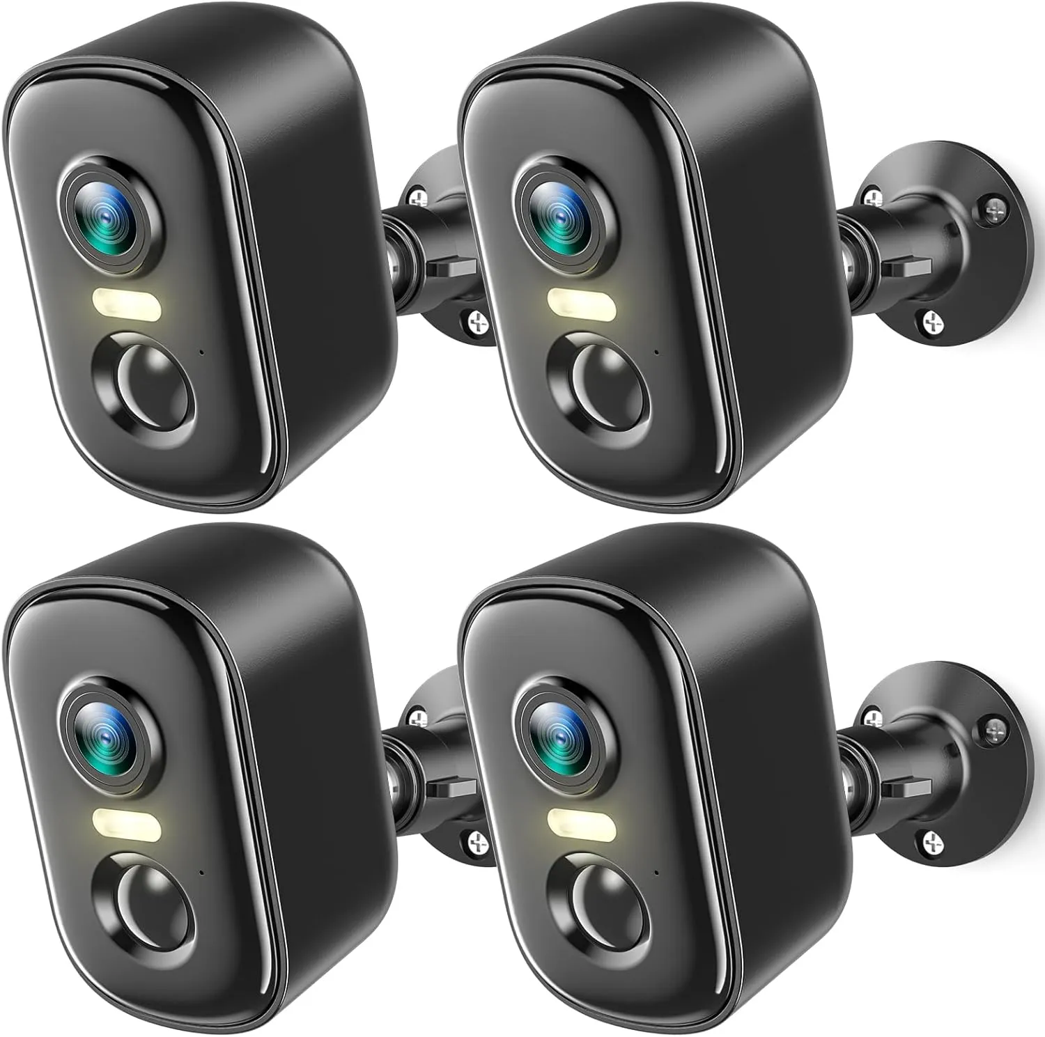 2K Security Cameras Wireless Outdoor, 4 Pack Battery Powered WiFi Cameras for Home Security with AI Motion Detection, Spotlight Color Night Vision, 2-Way Talk, Siren Alarm, IP65, Cloud/SD Storage