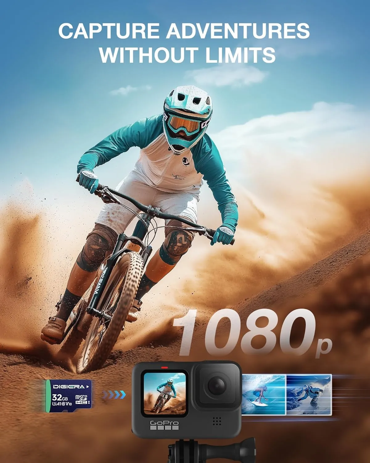 32GB CT100 microSDHC UHS-I Memory Card with Adapter - up to 100MB/s, C10, U1, V10, Full HD, A1, Micro SD Card for Smartphones, Tablets, Cameras, Gaming Consoles, and Drones (3 Pack)