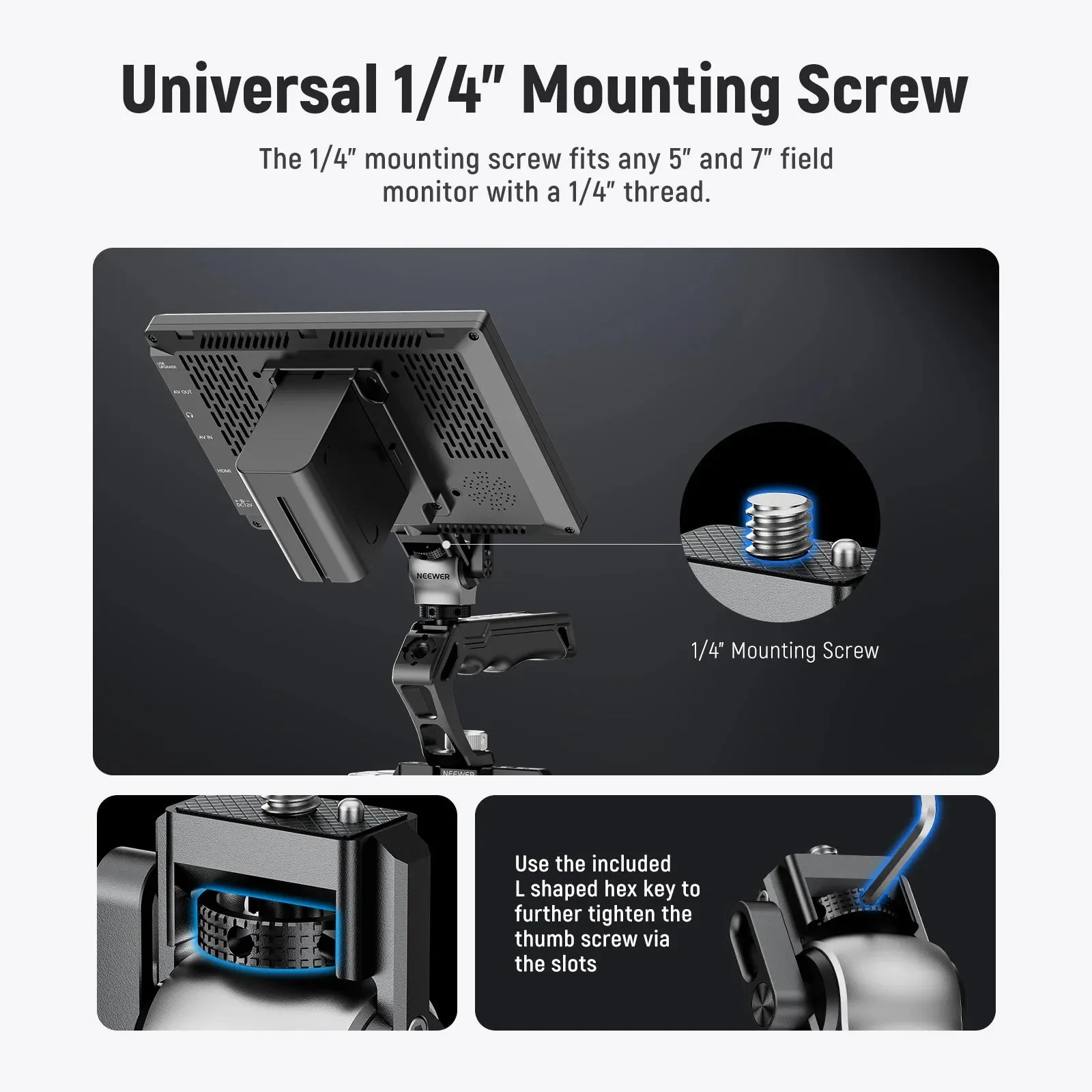 360 Swivel Camera Monitor Mount for Atomos Ninja v & 7 Field Monitors