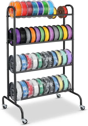 3D Printer Filament Storage Rack - 4 Tier Heavy Duty Metal Shelf Filaments Spool Holder for PLA/ABS/TPU, Organized for 3D Printing Studio, Office Workshop