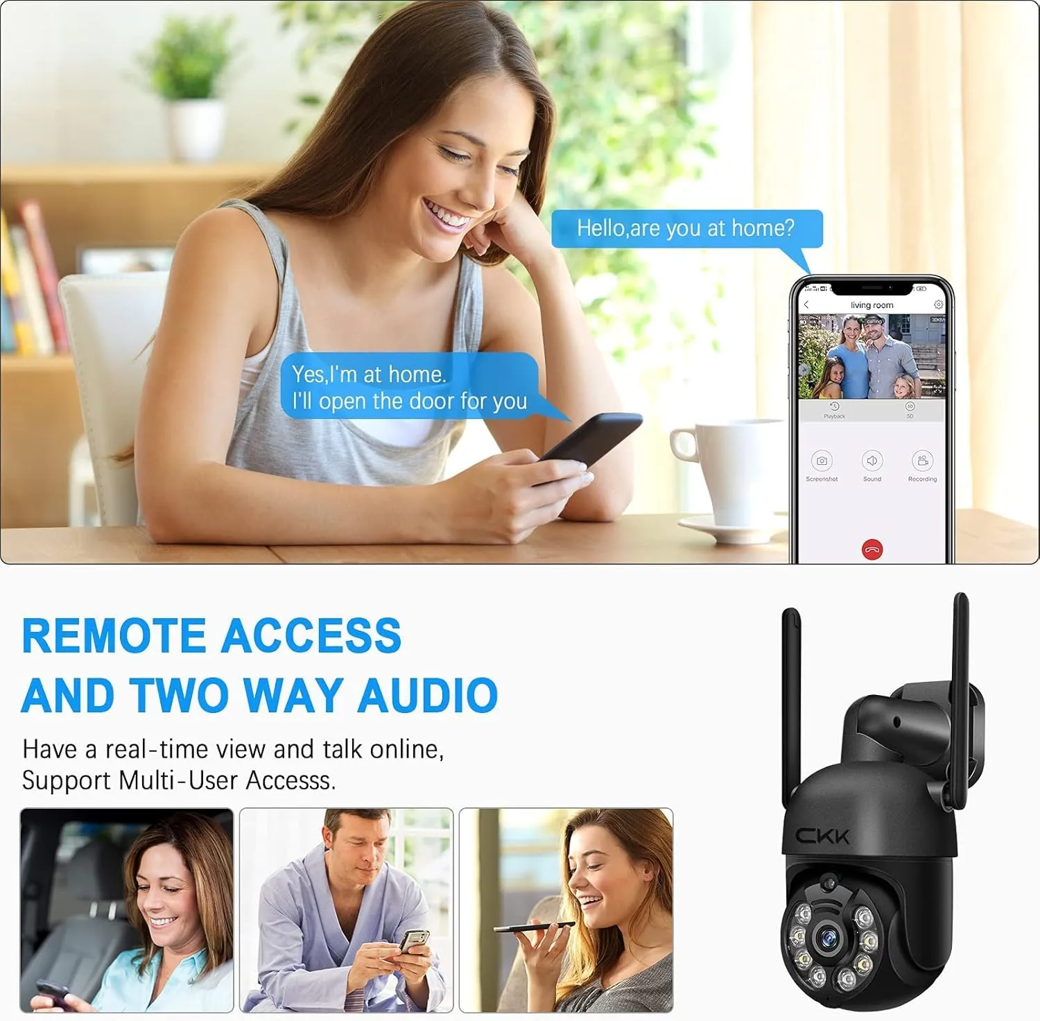 [3K, 360 View] 5MP Wireless Security Camera System, 4pcs 3K PTZ Cameras Outdoor Indoor, C102 Dual WiFi Surveillance System NVR with 4LED Floodlights & Siren Alarm, 2 Way Audio,Motion Sensor,1TB HDD