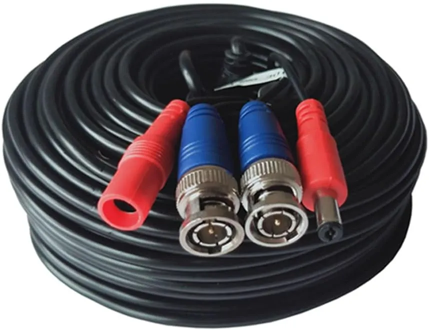 4 Pack 100ft All-in-One Video Power Cables, Security Camera Cable BNC Extension Surveillance Wire Cord for CCTV Security DVR System Installation