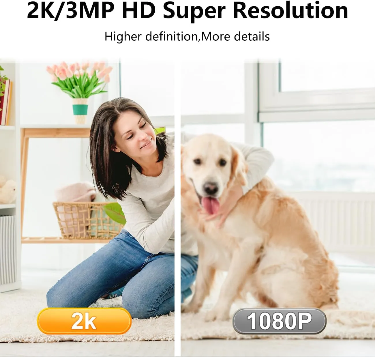 [5G & 2.4G] 2-Pack Indoor Security Cameras, 2K Cameras for Home Security with Night Vision, Baby/Dog/Pet/Elder Camera with Phone App, Auto Tracking, Human/Pet Detection, Cloud&SD Storage