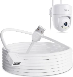 5G/2.4G WiFi Security Camera Outdoor,24/7 Recording Home Security Cameras 2K,360 PTZ Wired Cameras for Home Security Outside 10ft USB Extension Cable for Security Camera, 3 Meter USB Extender