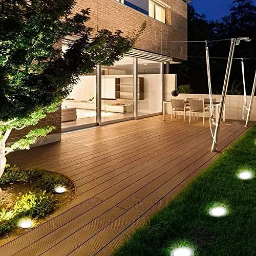 7w LED Well Lights with Wire Connectrs, Low Voltage Led Landscape Lights ,12V Landscape Lighting IP67 Waterproof for Garden,Driveway, Deck, Tree Up Lights( Warm White 8 Pack))