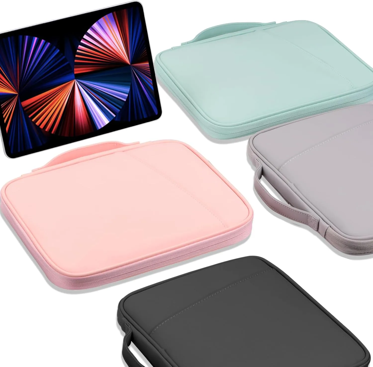 9-11 Inch iPad Sleeve Case, Padded Tablet Carrying Pouch Bag for iPad Pro 11 (2022-2018), iPad Air (5/4th Gen), iPad 10.9 (10th Gen), Galaxy Tab S9/S8 (Black,9-11)