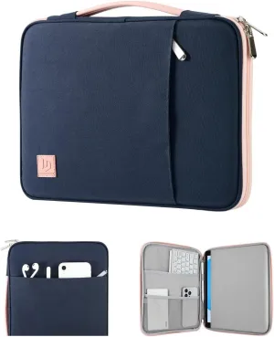 9-11" Tablet Sleeve Organizer Carrying Case with Handle for iPad 10th Gen 10.9" Air5/4, iPad (A16) 11", iPad 9/8/7th 10.2, iPad Air/Pro 11", Galaxy Tab A9  11", Remarkable 2, Indigo & Pink