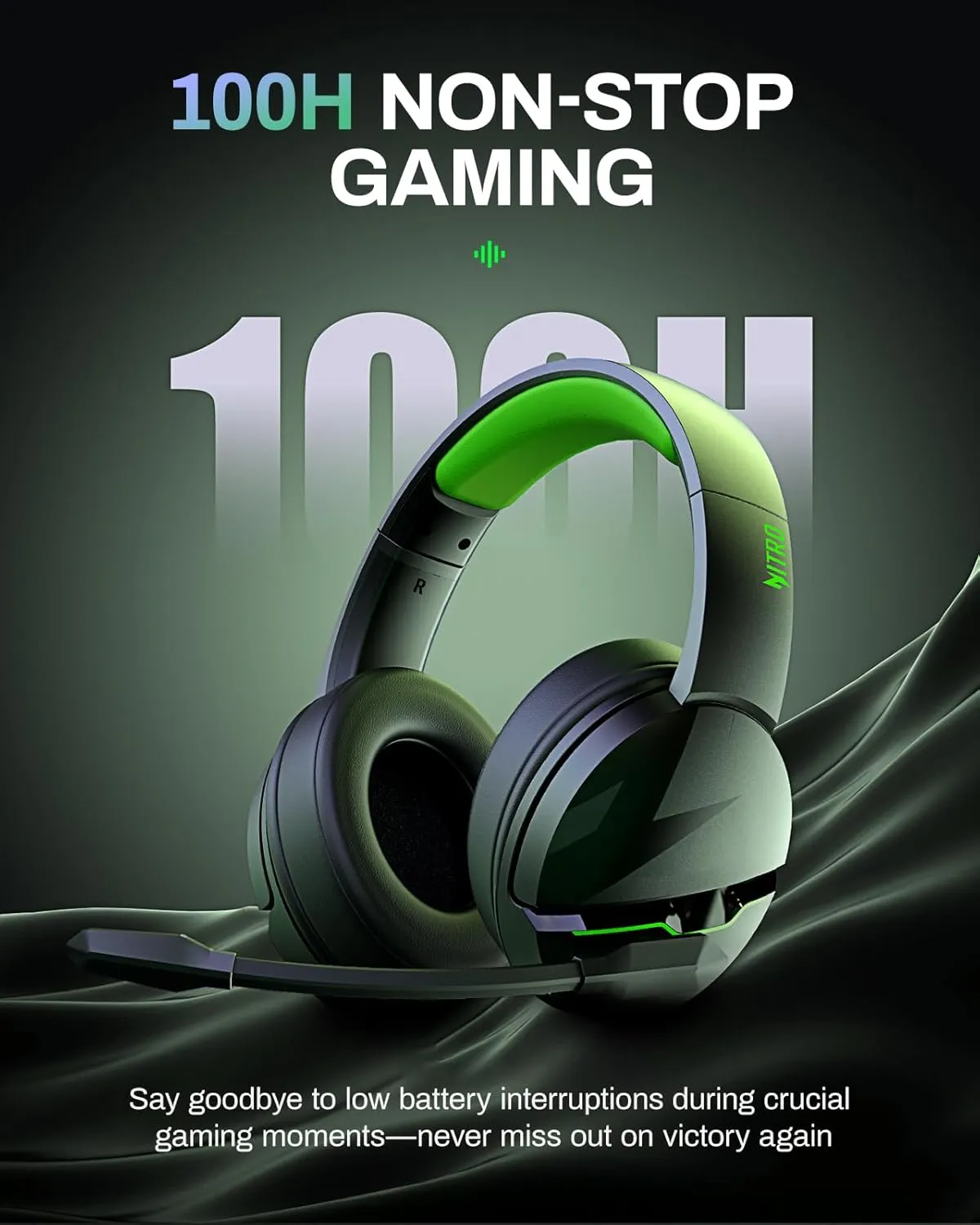 acer 2.4GHz Flex Wireless Gaming Headset | Non-Stop 100H Battery | Dynamic 50mm Drivers | Clear Voice Mic | Bluetooth5.3, 3.5mm | Gaming Headphones for PC, Meeting, Music, PS4 & PS5 Headset