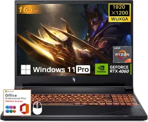acer Nitro V16 Gaming Laptop, 16" WUXGA 165Hz Display, 8-Core AMD Ryzen 7 8845HS Up to 5.10 GHz, GeForce RTX 4060, 32 GB DDR5 RAM, 2 TB SSD, Backlit Keyboard, Office Lifetime License, Win11 Pro