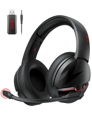 Acer Nitro Wireless Gaming Headset | Non-Stop 100H Battery | Dynamic 50mm Drivers | Clear Voice Mic | Bluetooth5.3, 3.5mm | Gaming Headphones for PC, Meeting, Music, PS4 & PS5 Headset - Black
