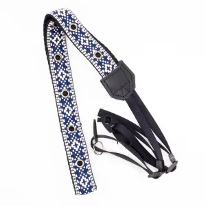 ACI Vintage Style Adjustable Camera Shoulder Neck Strap - Blue Embroidery
