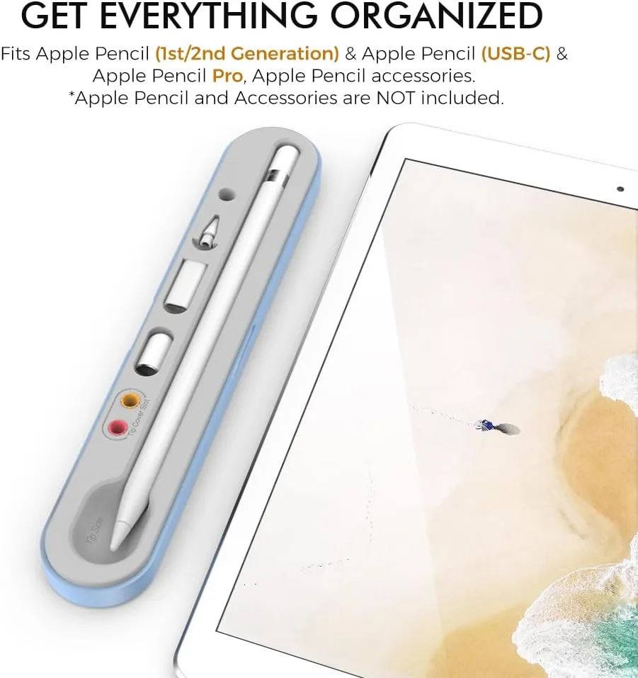 AHASTYLE Compact Carrying Case Holder for Apple Pencil Pro, Apple Pencil (USB-C), Apple Pencil 1st / 2nd Generation Hard Storage Box [Apple Pencil and Accessories not Include] for iPad Pen (Blue)
