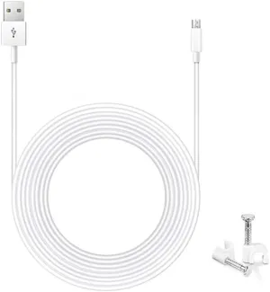 ALLICAVER 25ft Power Extension Cable,Charger for Wyze Cam, Wyze cam Pan, Blink XT, Yi Cam, and Security Cameras, USB to Micro USB