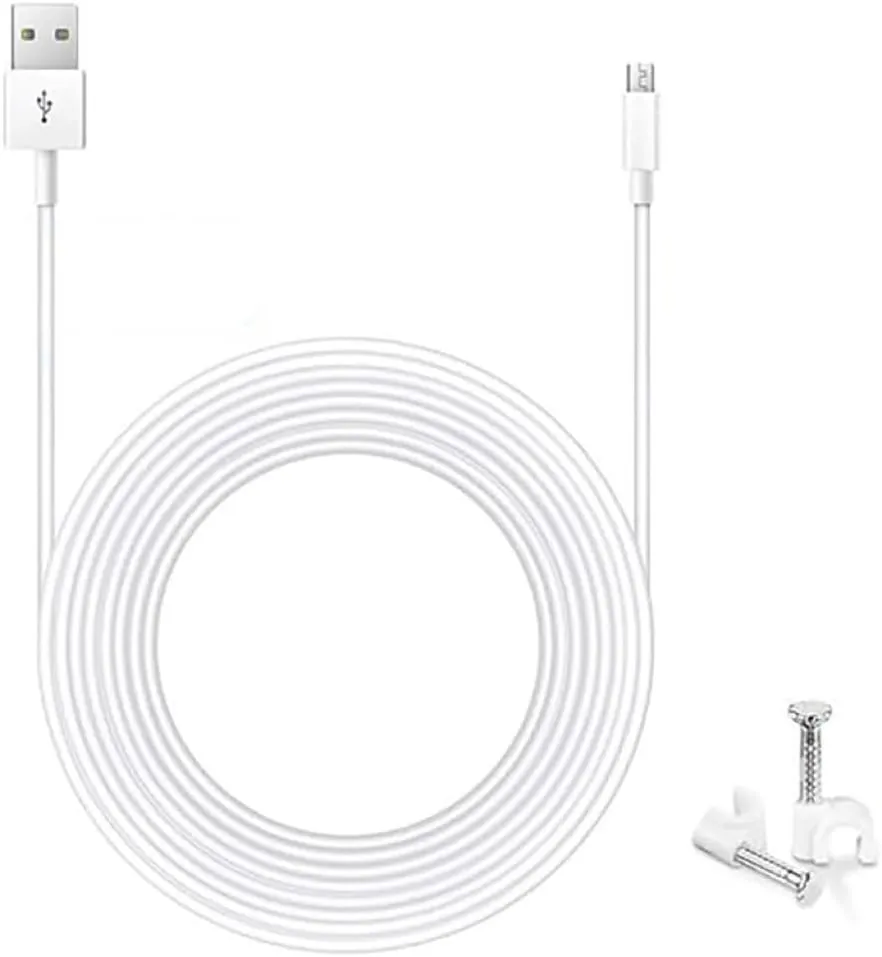 ALLICAVER 25ft Power Extension Cable,Charger for Wyze Cam, Wyze cam Pan, Blink XT, Yi Cam, and Security Cameras, USB to Micro USB