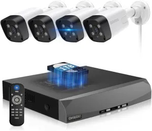   & - Outdoor Security Camera System, 4K/8MP IP Wired Cameras, Video Surveillance Systems, Surveillance DVR Kits