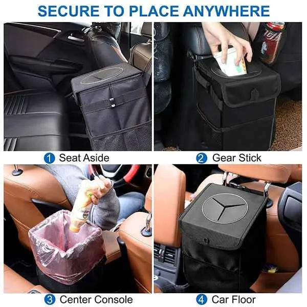 Aroflit Foldable Waterproof Back Storage Car Trash Can