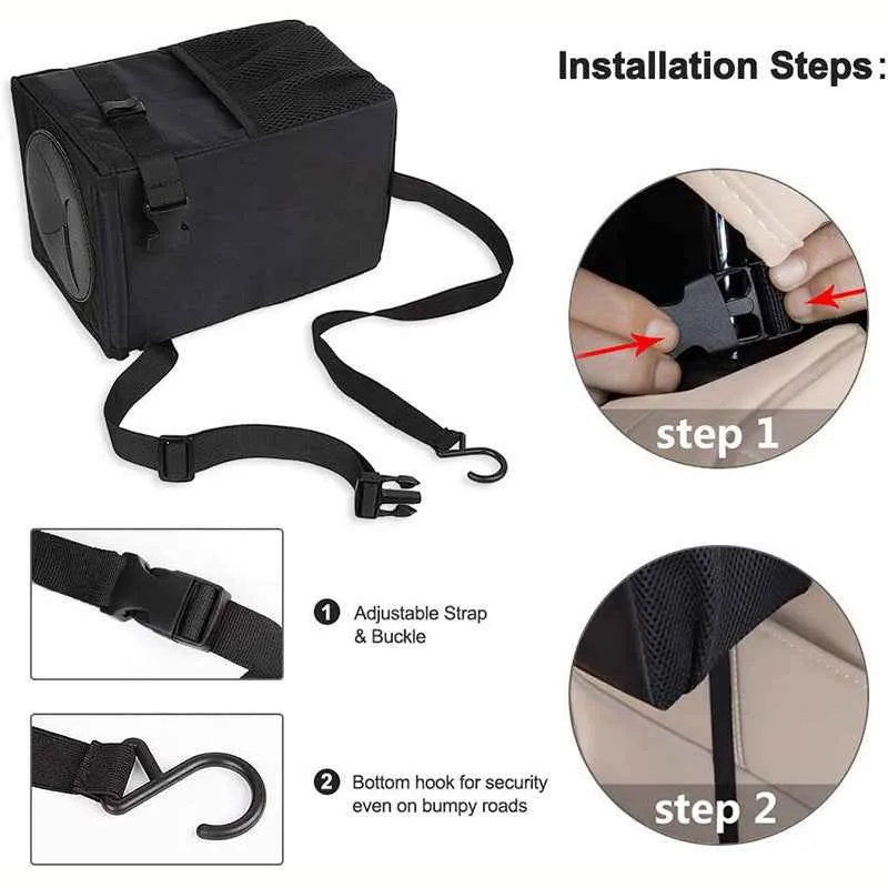 Aroflit Foldable Waterproof Back Storage Car Trash Can