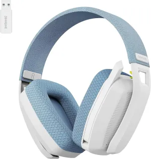 BINNUNE 2.4GHz Wireless Gaming Headset with Mic for PS5, PS4, PC, Mac, PlayStation 4 5, Bluetooth Gaming Headset with Flip Microphone, Gaming Headphones for Laptop Computer, Blue & White