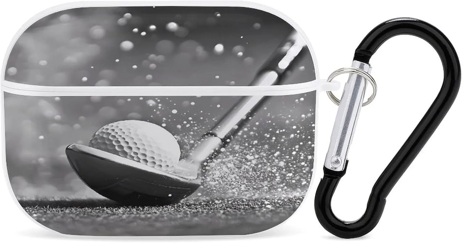 Black and White Golf Earbud Case Bluetooth Headphone Case Full Protective Case with Keychain Compatible with Airpods Pro White-Style