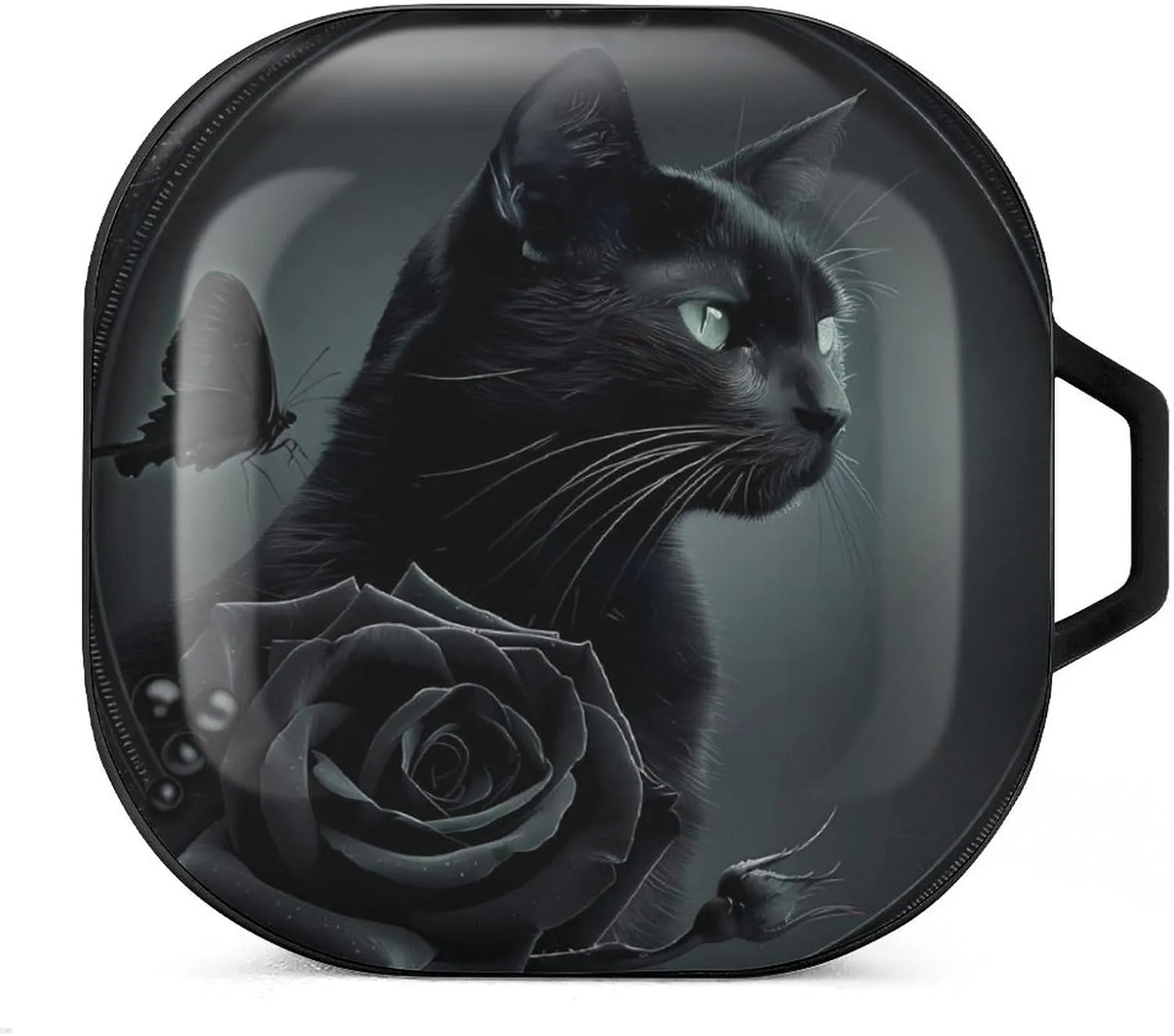 Black Cat Gothic Goth Earbud Case PC Hard Shockproof Headphone Case Earphone Case Compatible with Samsung Galaxy Buds Live Black-Style