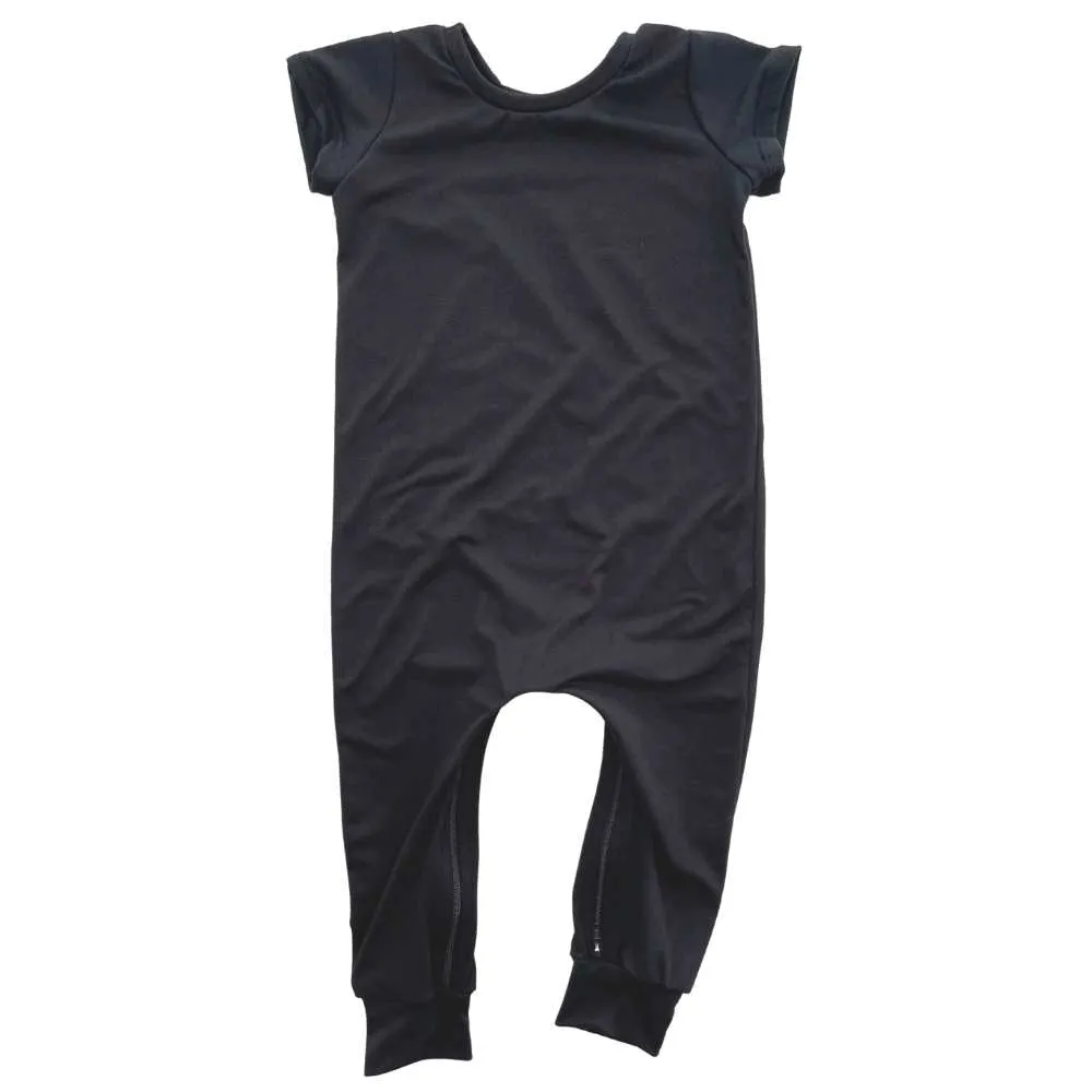Black Zip Romper