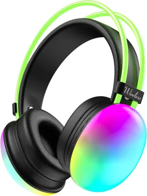 Bluetooth Headphones 5.3, Foldable Wireless Headphones, Noise Cancelling Headphones, Over The Ear Headphones, Deep Bass, 15h Playtime, Gaming Headsets for Computer Laptop Pc Tablet (Black)