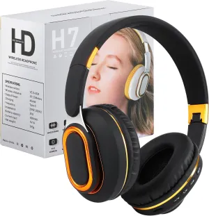 Bluetooth Headphones, Foldable Wireless Over-Ear Headphones with Hidden Mic for Cell Phone, Laptop, PC, Suitable for Music, School, Workouts, and Gaming (Black)