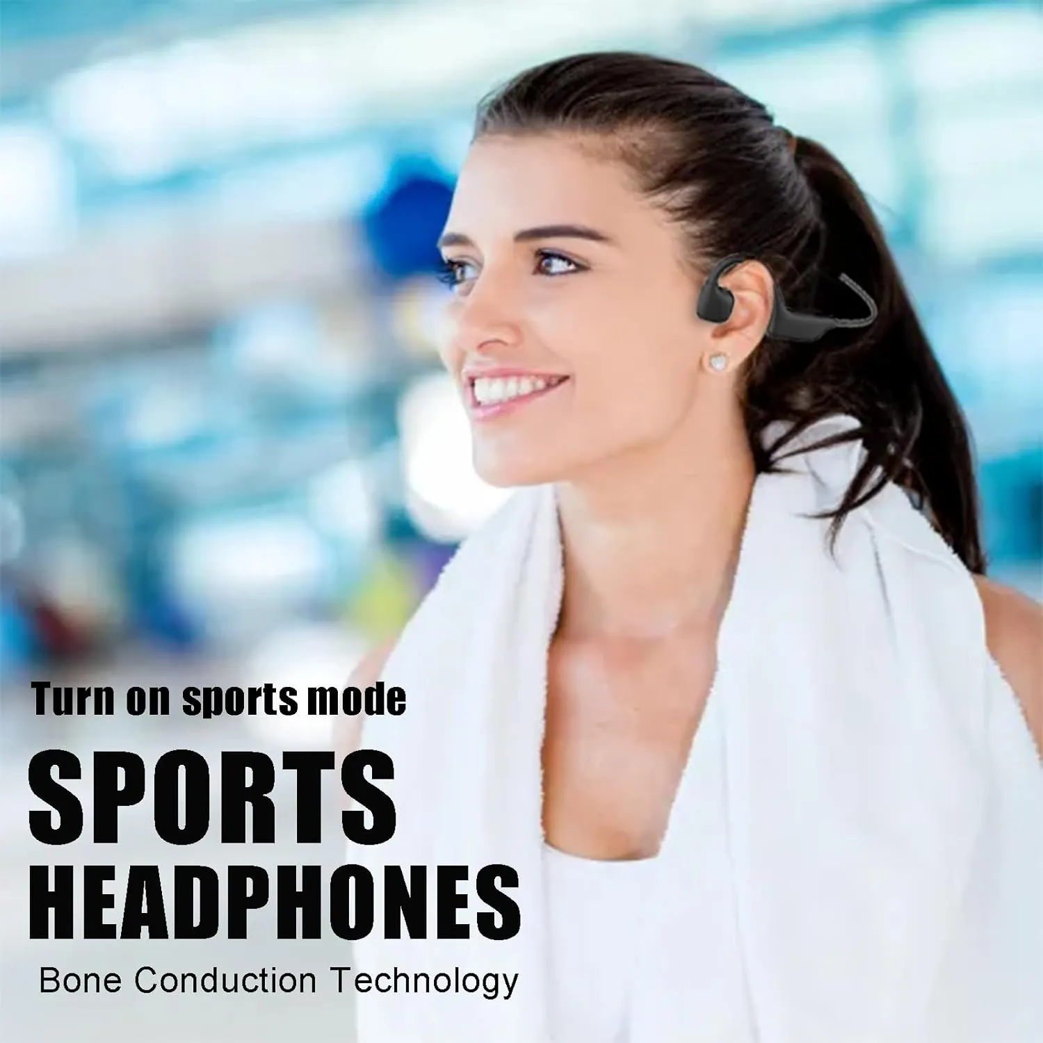 Bone Conduction Headphones Open Ear Headphones Bone Conduction Headphones Bluetooth 5.2 Ipx5 Water Resistant Open Ear Headphones Wireless Bluetooth Bone Conduction Earbuds Cycling Sports white