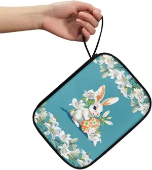Bunny Lily Watch Band Organizer Holds 12 Watch Straps, Not Slip Waterproof Watch Straps Organizer and Storage Holder Bag Watch Band Case with Handle for Home, Travel Easter Decor