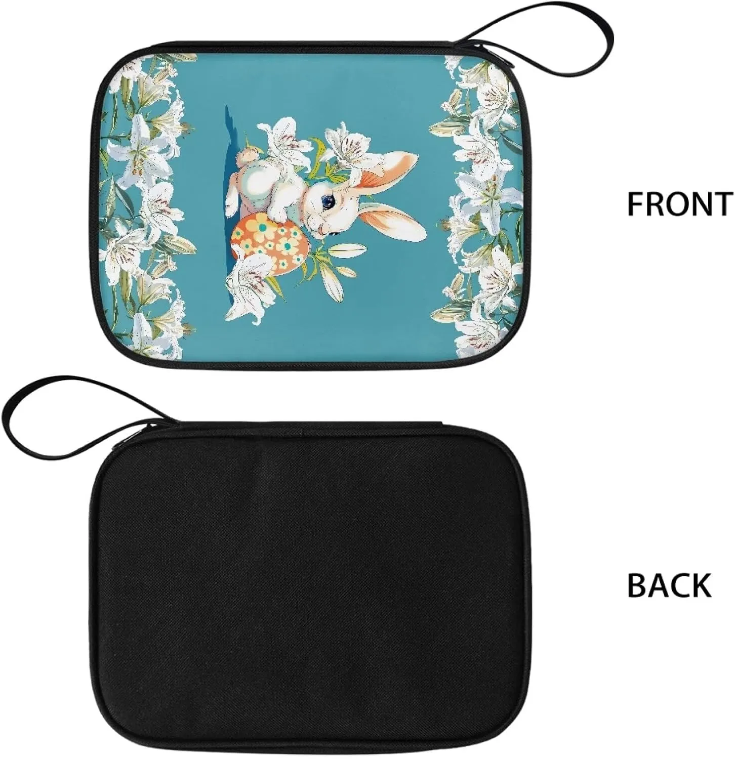 Bunny Lily Watch Band Organizer Holds 12 Watch Straps, Not Slip Waterproof Watch Straps Organizer and Storage Holder Bag Watch Band Case with Handle for Home, Travel Easter Decor
