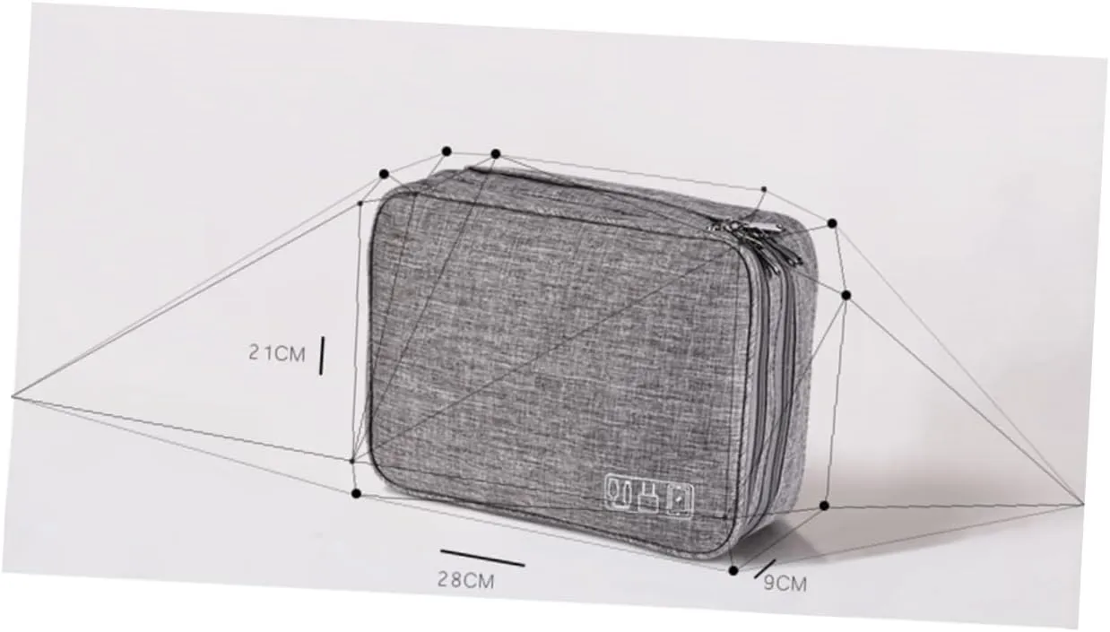 Cable Storage Bag Electronics Carrying Case 3 Separate Zones for Powerbank and Cables