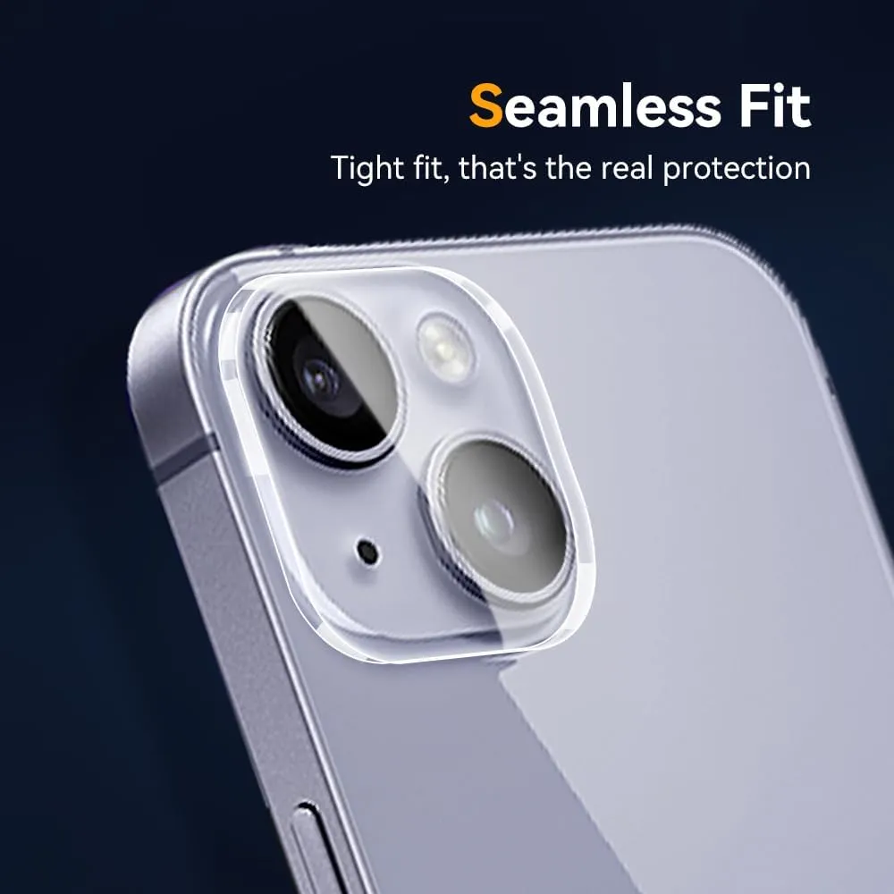 Camera Lens Protector for iPhone 15 / iPhone 14 6.1"  iPhone 15 Plus/iPhone 14 Plus 6.7" ,9H Tempered GlassUltra HD, Scratch Resistance Easy to InstallCase Friendly[Does not Affect Night Shots] 3-Pack