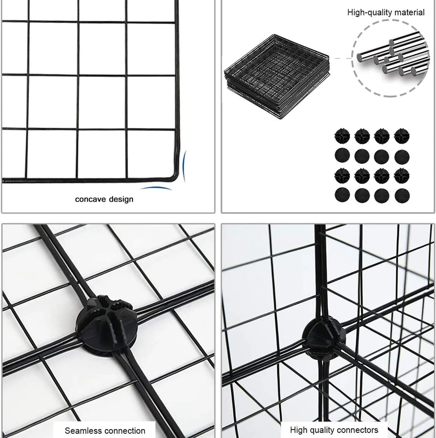 C&AHOME Wire Cube Storage, 12-Cube Storage Organizer Metal, C Grids Storage Bins Shelving, Modular Bookshelf Shelf, Closet Cabinet Ideal for Bedroom, Office 36.6L x 12.4W 48.4H Black